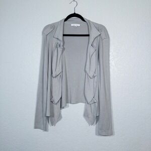 CAbi Gray Gigi Cascading Cardigan Size Large‎